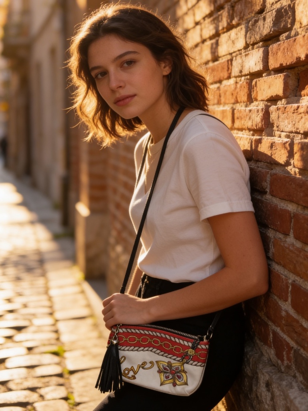 Brighton Glitter & Go Love Pouch crossbody bag purse Tom Clancy art zip closure - Picture 3 of 16